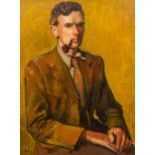ENGLISH SCHOOL (20th century) Portrait of a Young Man Smoking a Pipe Oil on board,