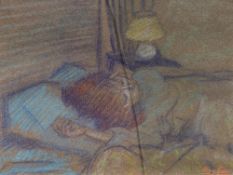 RAY BASS (20th century) British (AR) Norma Sleeping Pastel, signed,