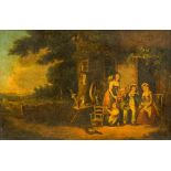 Circle of GEORGE MORLAND (1763-1804) British Rural Family Before Their Cottage in a Country