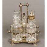 An Edwardian silver cruet stand, in the manner of Dr Christopher Dresser,