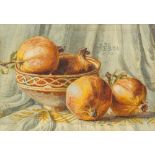 ENGLISH SCHOOL (19th century) Still Life of Pomegranates Watercolour,