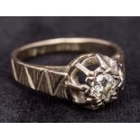 An 18 ct white gold diamond solitaire ring The stone approximately 0.25 carat.