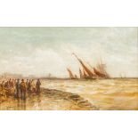 WILLIAM WEBB (1780-1846) British Return of the Fleet, Douglas, Isle of Man Oil on canvas, signed,