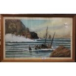Harbour,oil, indistinctly signed ANTIONI,
