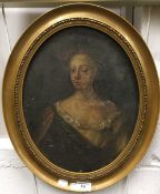 An 18th century portrait of a lady, oil on canvas,