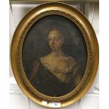 An 18th century portrait of a lady, oil on canvas,