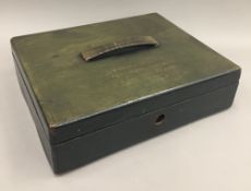 A stained leather Asprey's dispatch box, inscribed 'C. Disraeli Esq. M.P.