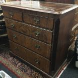 An 18th century burr walnut chest of drawers