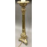 A Corinthian column brass table lamp