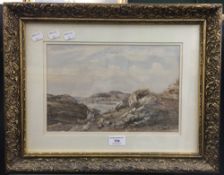 ABRAHAM HULK Junior, Coastal Scene, watercolour, signed,