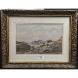 ABRAHAM HULK Junior, Coastal Scene, watercolour, signed,