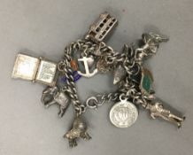 A silver charm bracelet