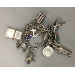 A silver charm bracelet