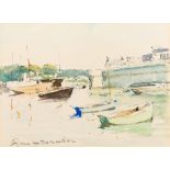 RENE LE FORESTIER (1903-1972) French (AR) Harbour Scene Watercolour, signed,