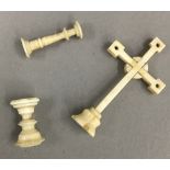 A 19th century miniature ivory alter set