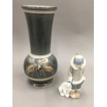 A Lladro figurine and a Denby vase