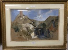 WW FENN, Cottage Courtyard, watercolour and bodycolour, signed and dated,