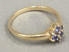 A 9 ct gold tanzanite ring (2.