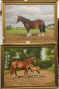 STAN O'CONNOR (20th century) British, Horse and Foal; together with Working Horse, oils on board,