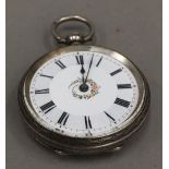 A lady's silver fob watch