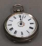 A lady's silver fob watch