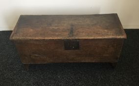 An 18th century oak plank coffer