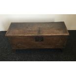 An 18th century oak plank coffer