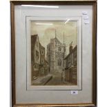 JAMES LAWSON STEWART, St Clements Church Hastings, watercolour, signed with monogram,