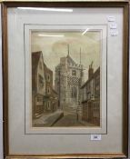 JAMES LAWSON STEWART, St Clements Church Hastings, watercolour, signed with monogram,