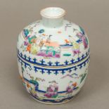 A 19th century Chinese porcelain bowl and cover, of circular section,