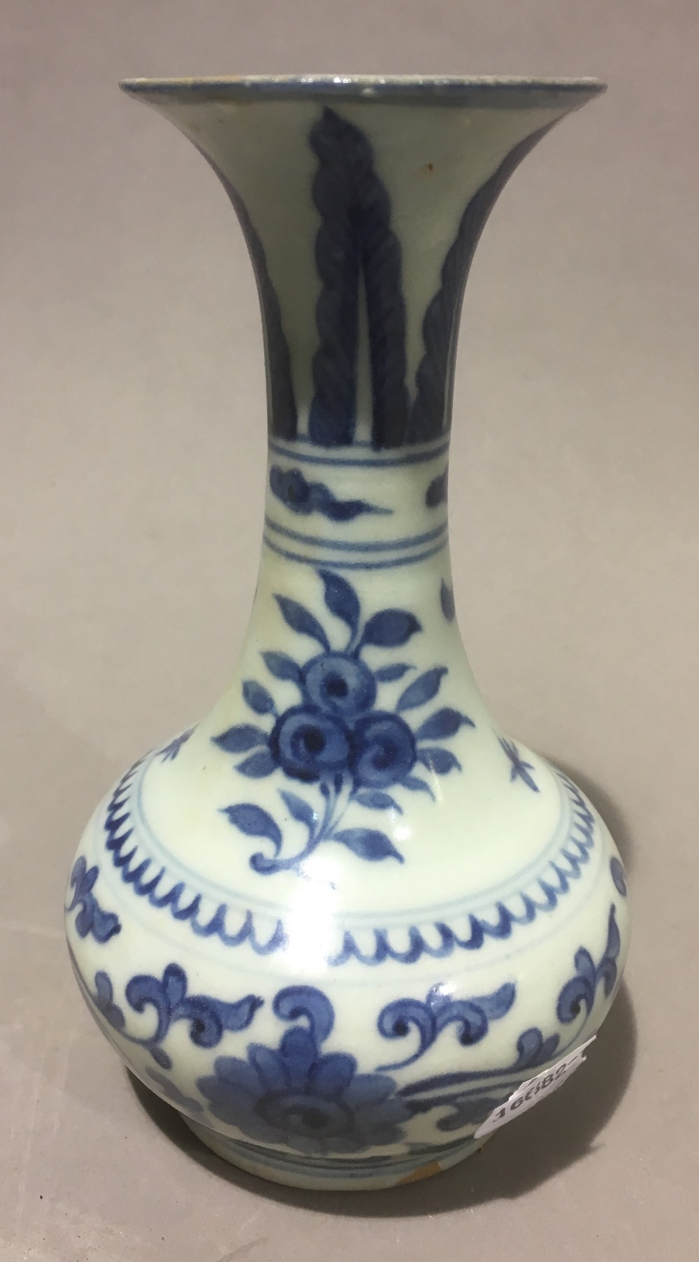 A Chinese blue and white porcelain baluster vase, decorated with floral sprays and lotus strapwork. - Image 2 of 7