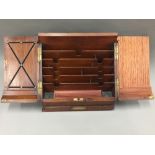 A Victorian walnut stationery box