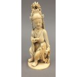 A 19th century Chinese ivory figural carving