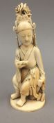 A 19th century Chinese ivory figural carving