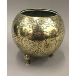 A Chinese brass censer