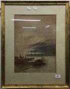 ENGLISH SCHOOL (Victorian), Fishermen on the Coast, watercolour,