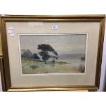 J VARLEY Junior, Figures in an Oriental Riverscape, watercolour, signed,
