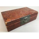 A Chinese red lacquered box and cover, of rectangular section,