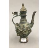 A Chinese archaistic style bronze ewer