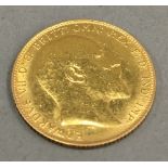 A 1910 gold sovereign