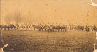 FRANCO PRUSSIAN WAR INTEREST, a contemporary photograph of mounted cavalry men in uniform.