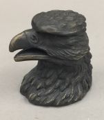 A bronze inkwell formed as an eagle