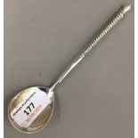 A Russian silver spoon,