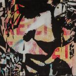 COPYRIGHT (20th/21st century) British (AR), Portrait, embellished stencil print on board,