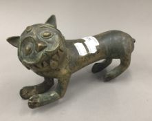 A 19th century Indian bronze tiger