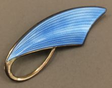 A Norwegian enamel sterling silver brooch