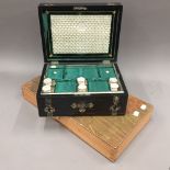 A mother-of-pearl inlaid coromandel work box, part fitted,