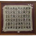 An unusual crochet panel worked with photographic portrait prints