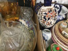 Two boxes of china and glass