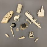 A quantity of late 19th/early 20th century carved ivory and bone